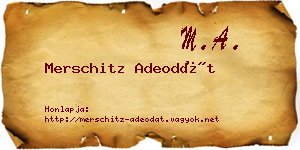 Merschitz Adeodát névjegykártya